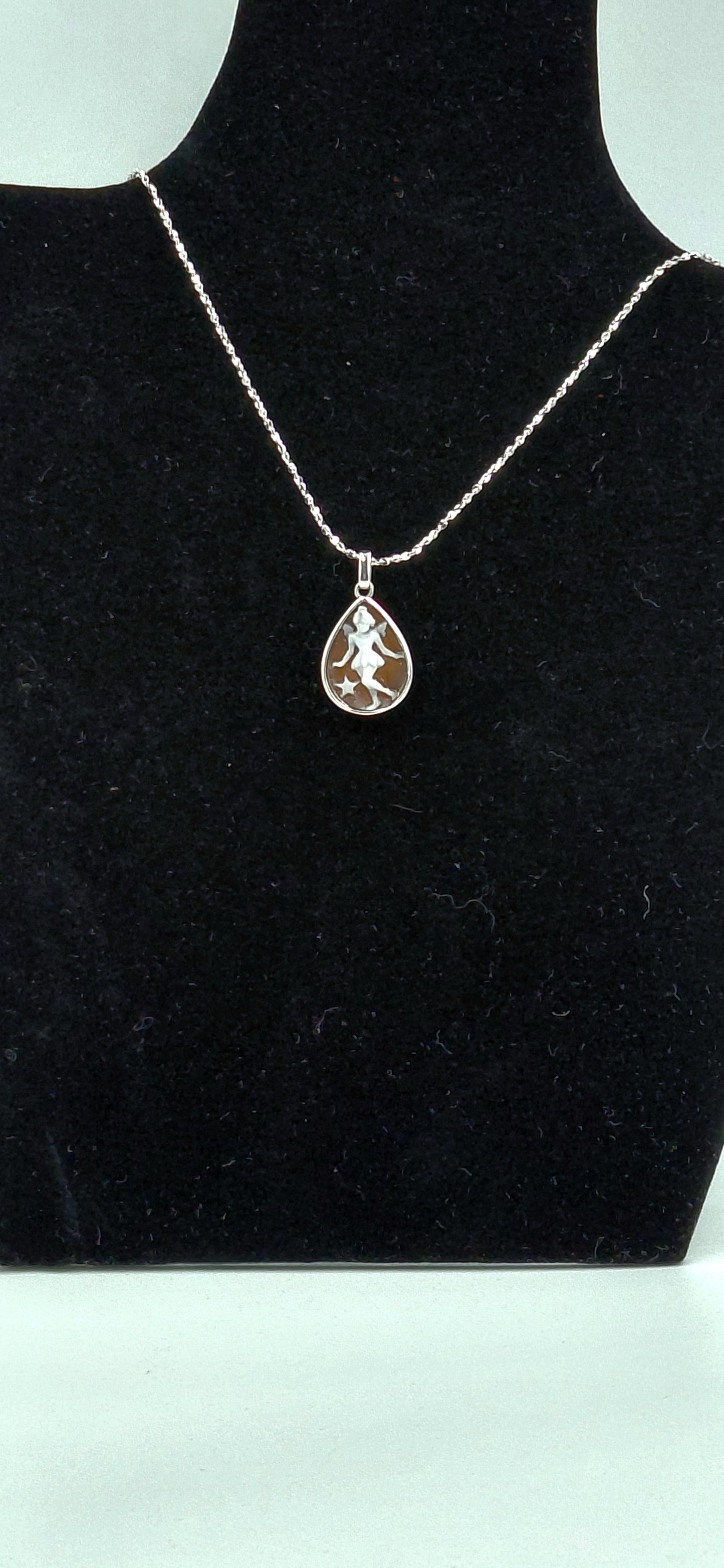 CAMMEO CONCHIGLIA SARDONICA "FATINA " IN ARGENTO 925