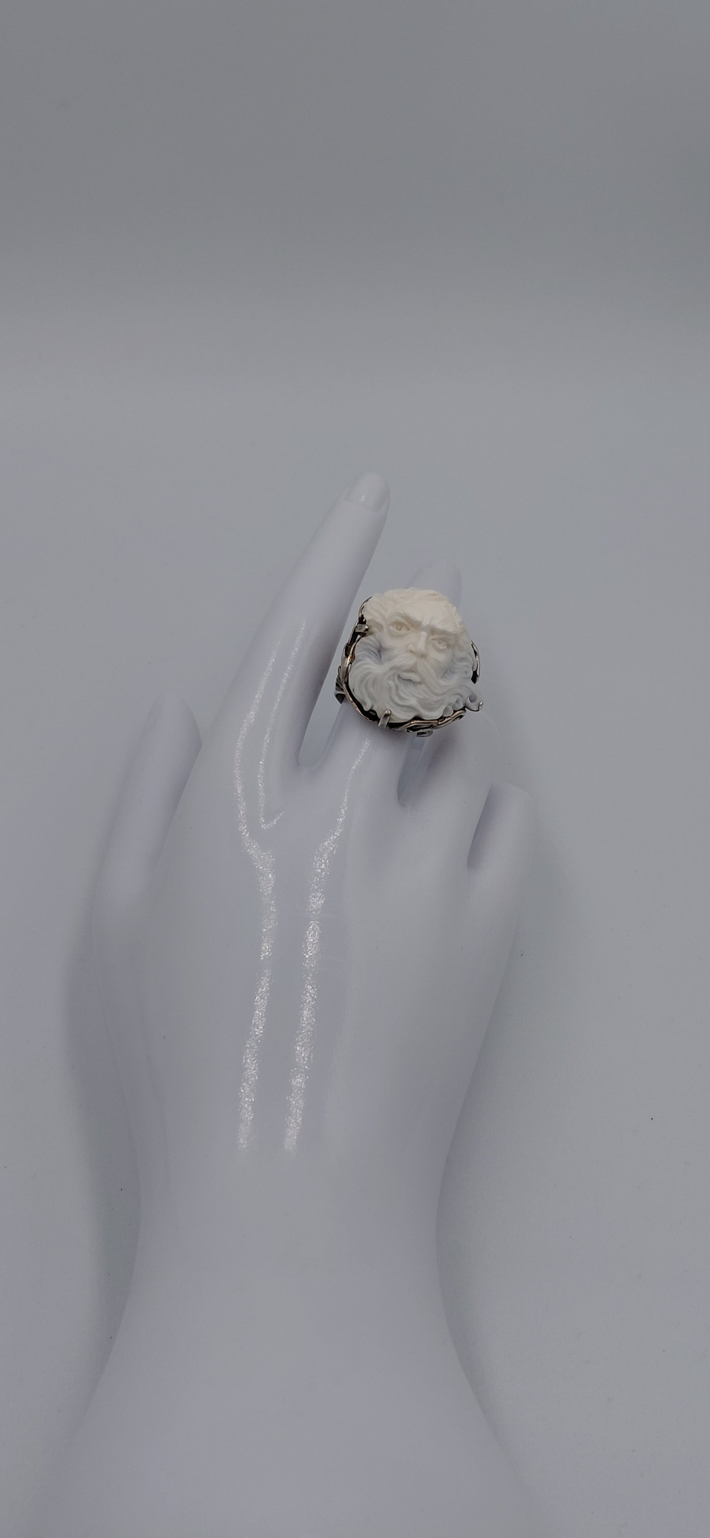 ANELLO CON CAMMEO" POSEIDON " IN ARGENTO 925