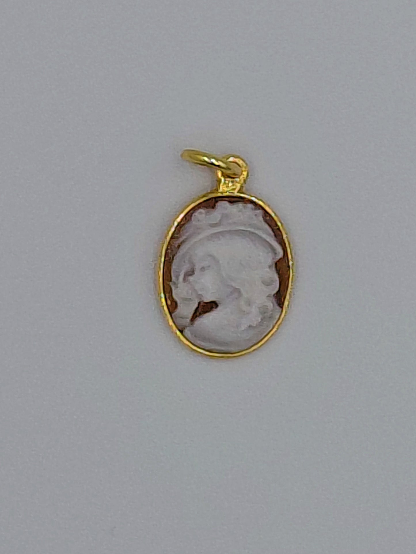 CIONDOLO " TESTA CLASICA"CAMMEO IN ARGENTO DORATO 925
