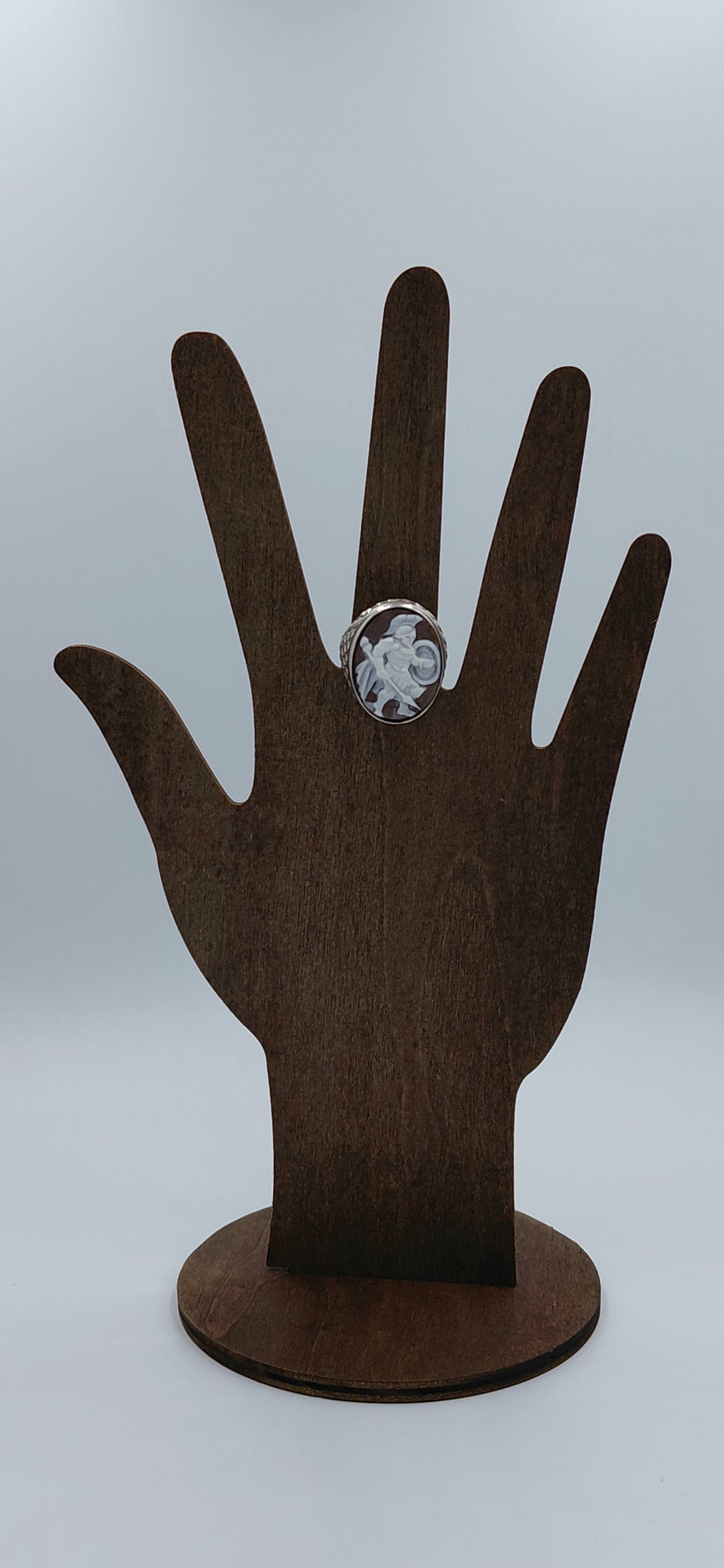 ANELLO "GUERRIERO SPARTANO" IN ARGENTO CON CAMMEO OVALE