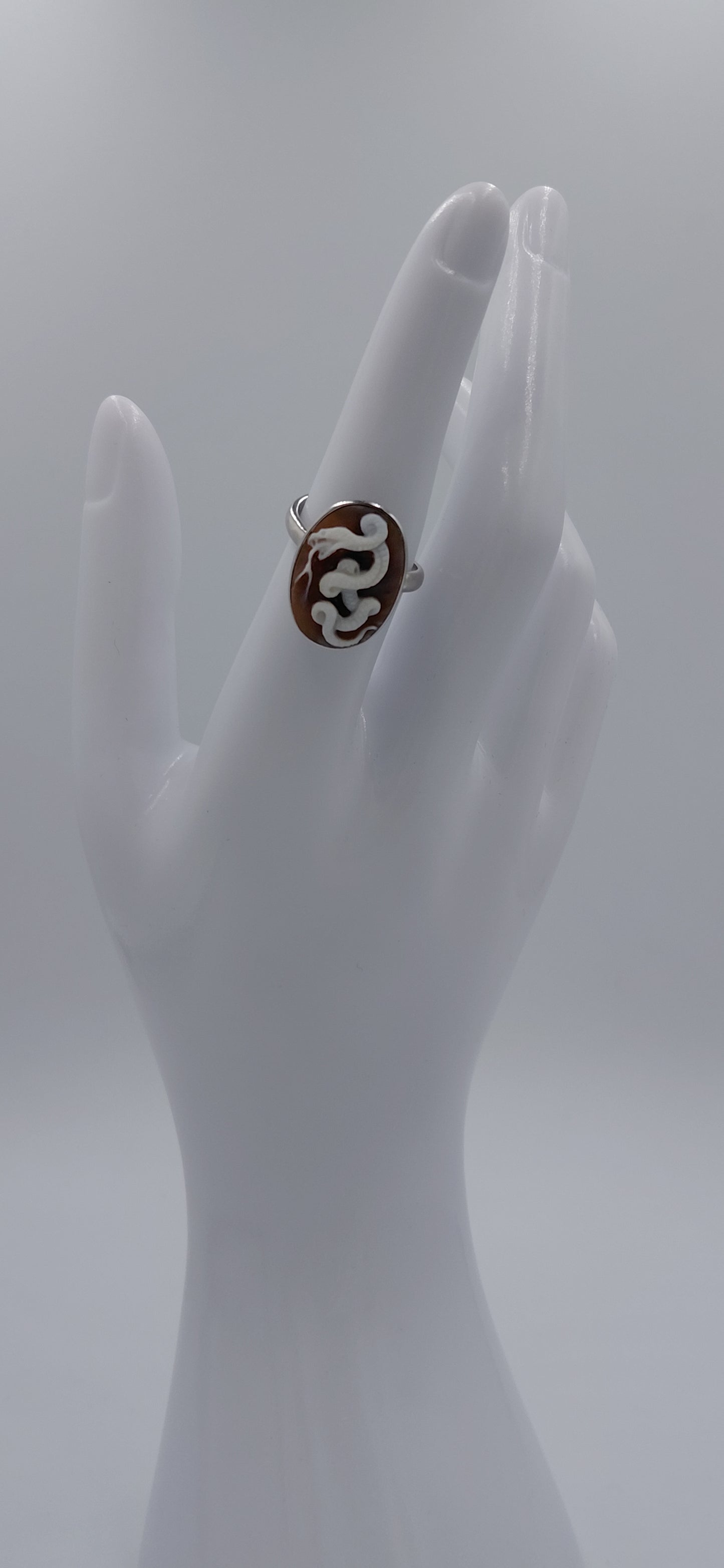 ANELLO CON CAMMEO "SERPENTE " IN ARGENTO 925