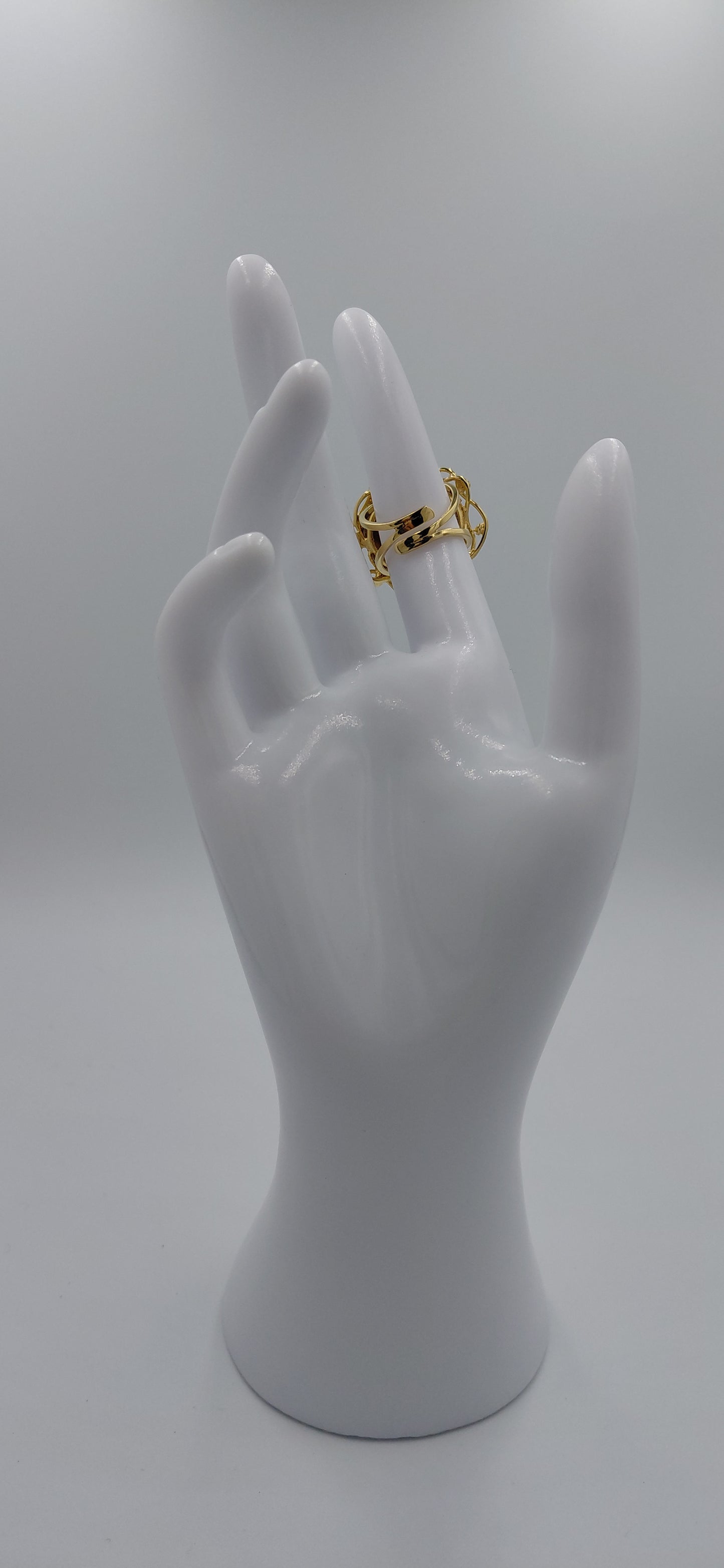 ANELLO CON CAMMEO "MERCURIO "IN ARGENTO DORATO con zirconi