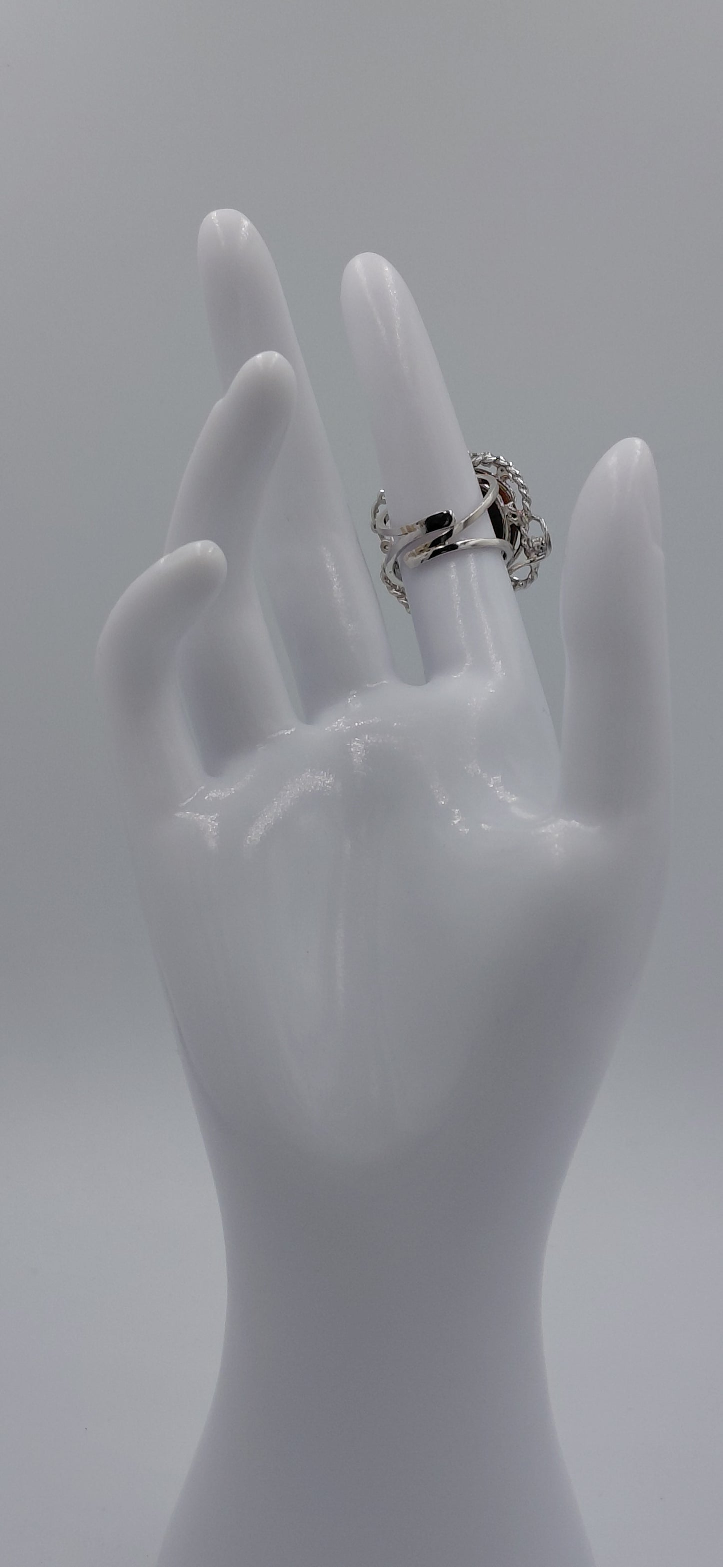 ANELLO CON CAMMEO"IL RIPOSO DI ERCOLE" IN ARGENTO925 con zirconi