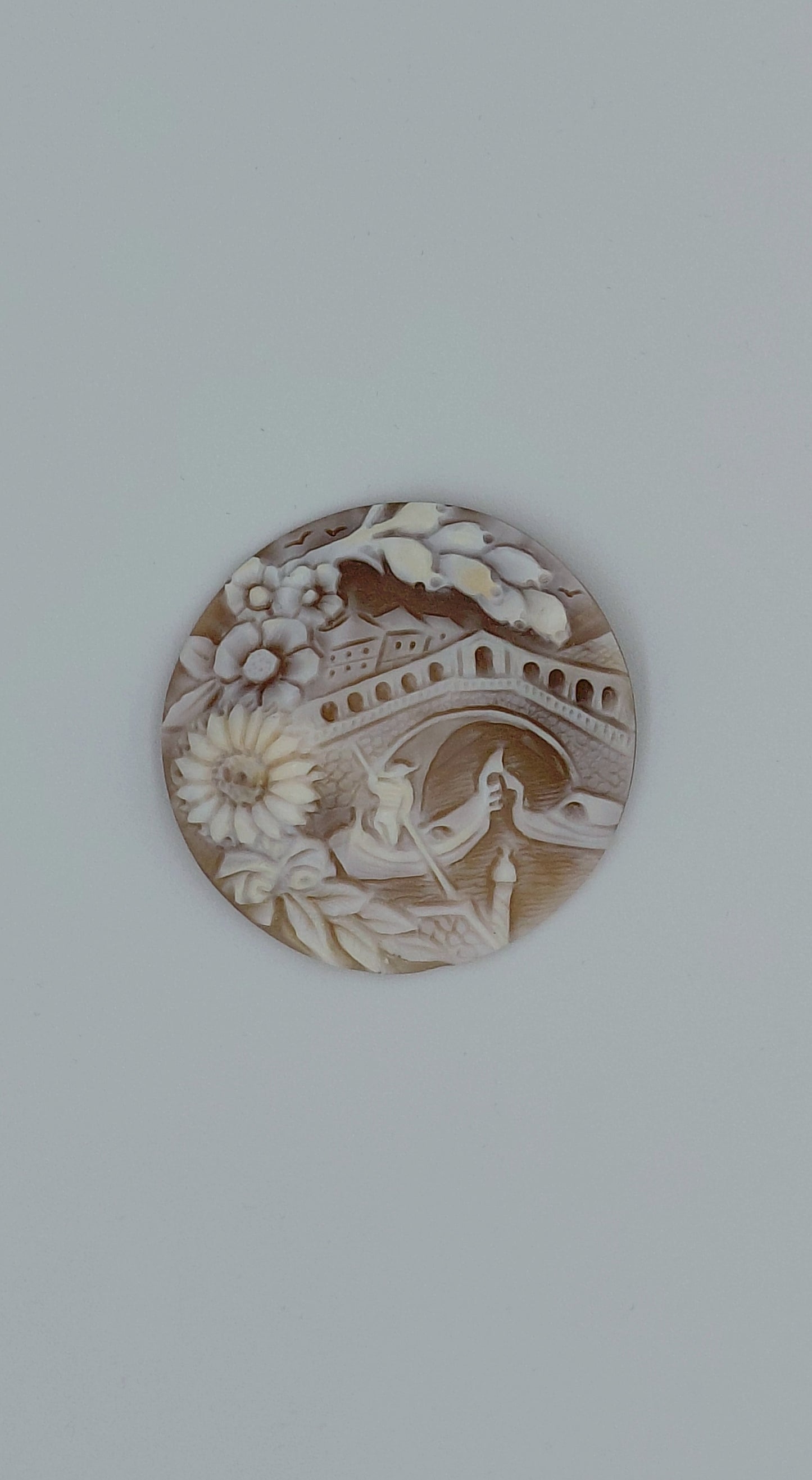 CAMMEO " VENEZIA PONTE DI RIALTO " CONCHIGLIA SARDONICA