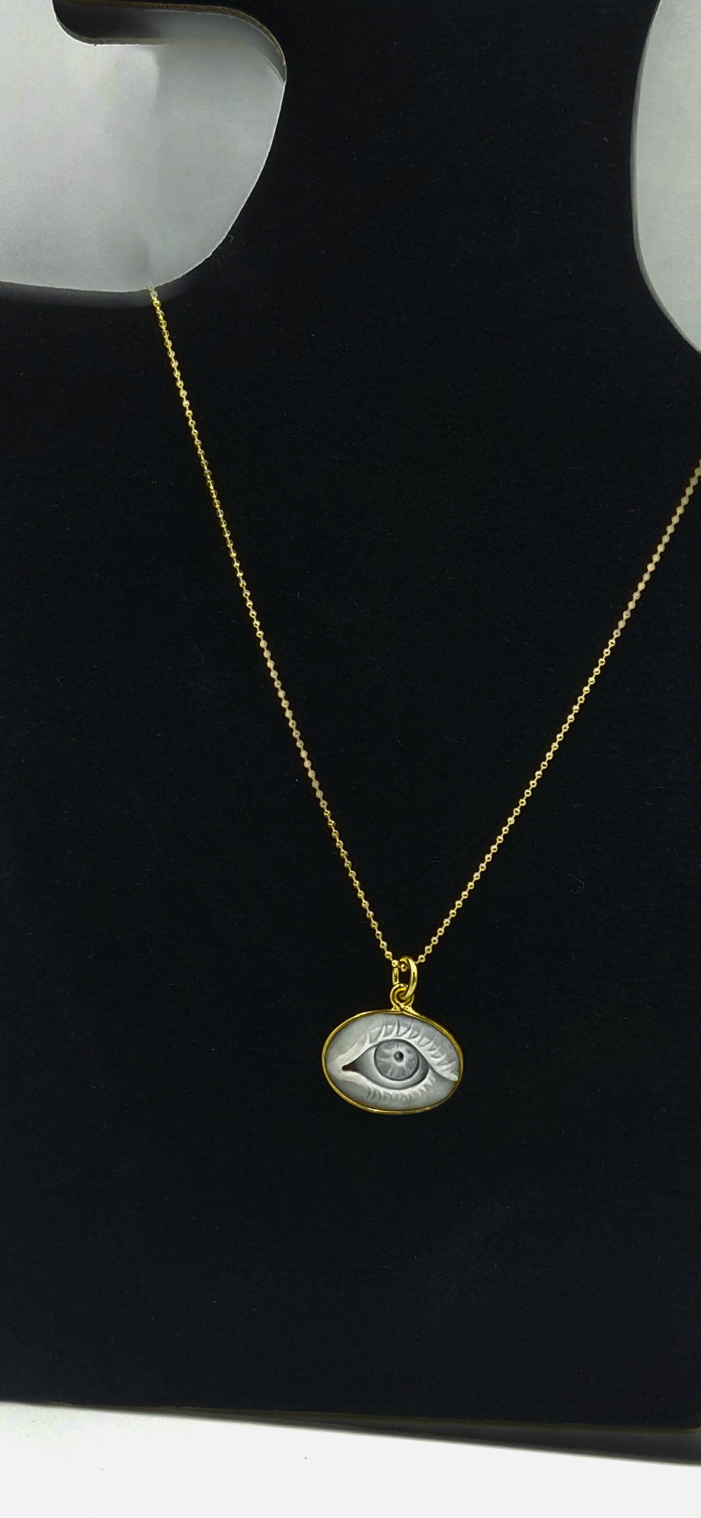 CIONDOLO CAMMEO "OCCHIO "IN ARGENTO 925 DORATO