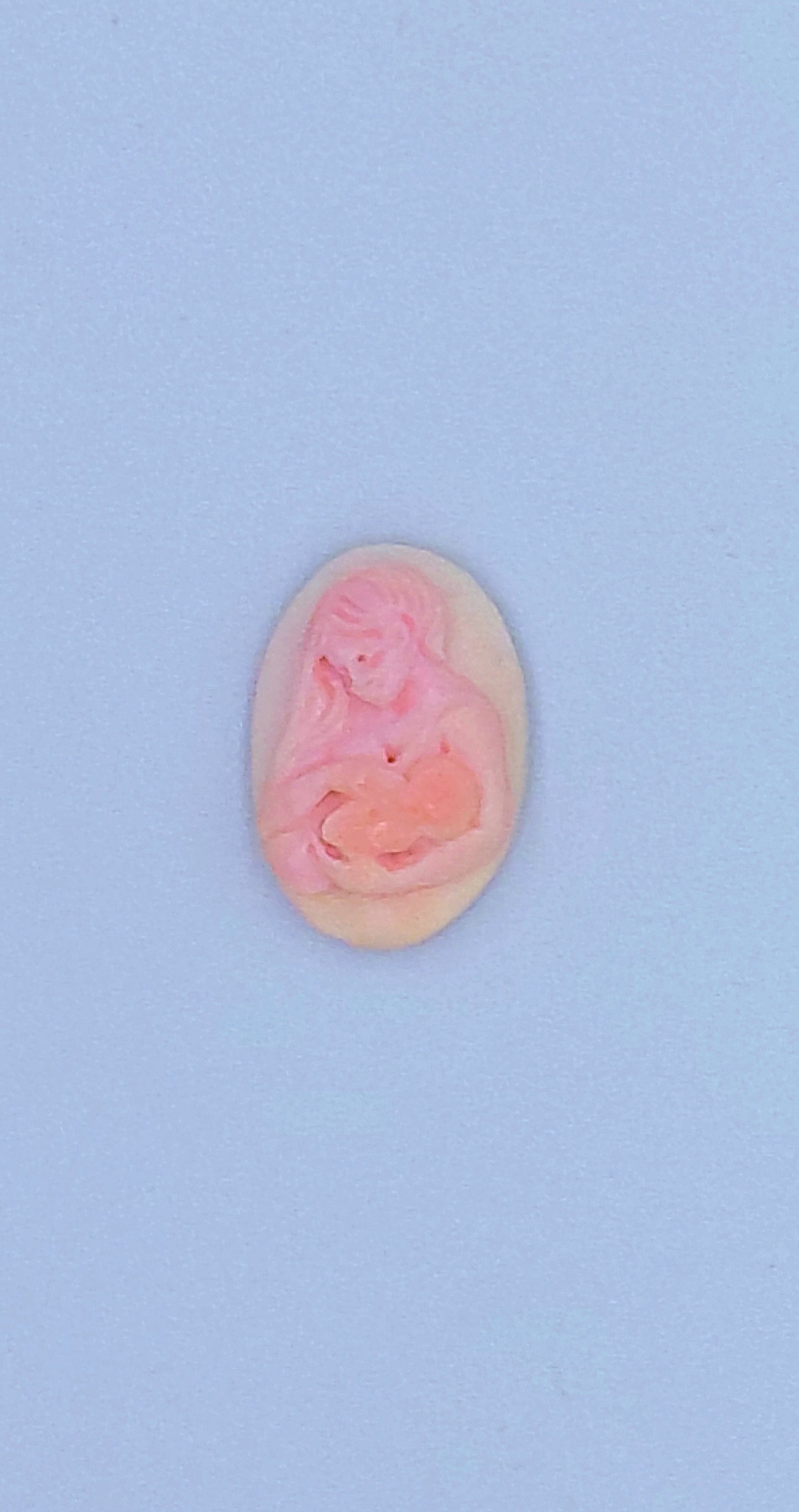 CAMMEO "MAMMA E BAMBINO COLORE ROSA" CONCHIGLIA