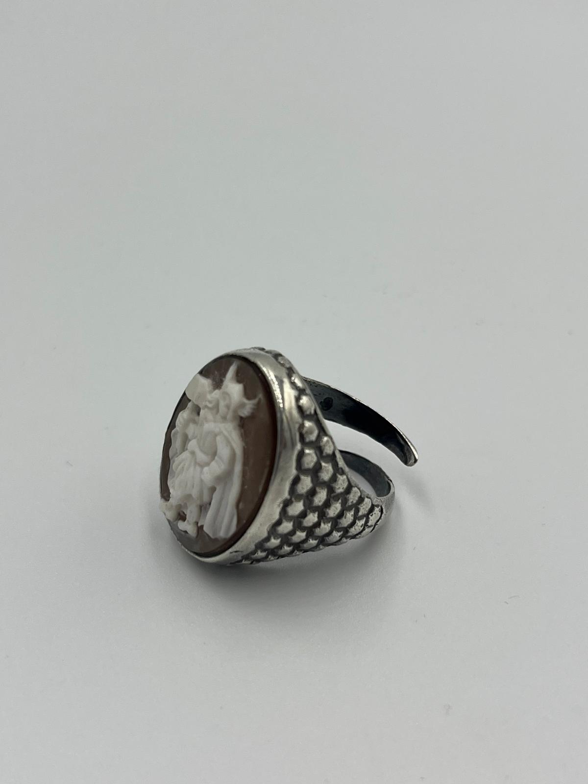 ANELLO CAMMEO "THOR " IN ARGENTO