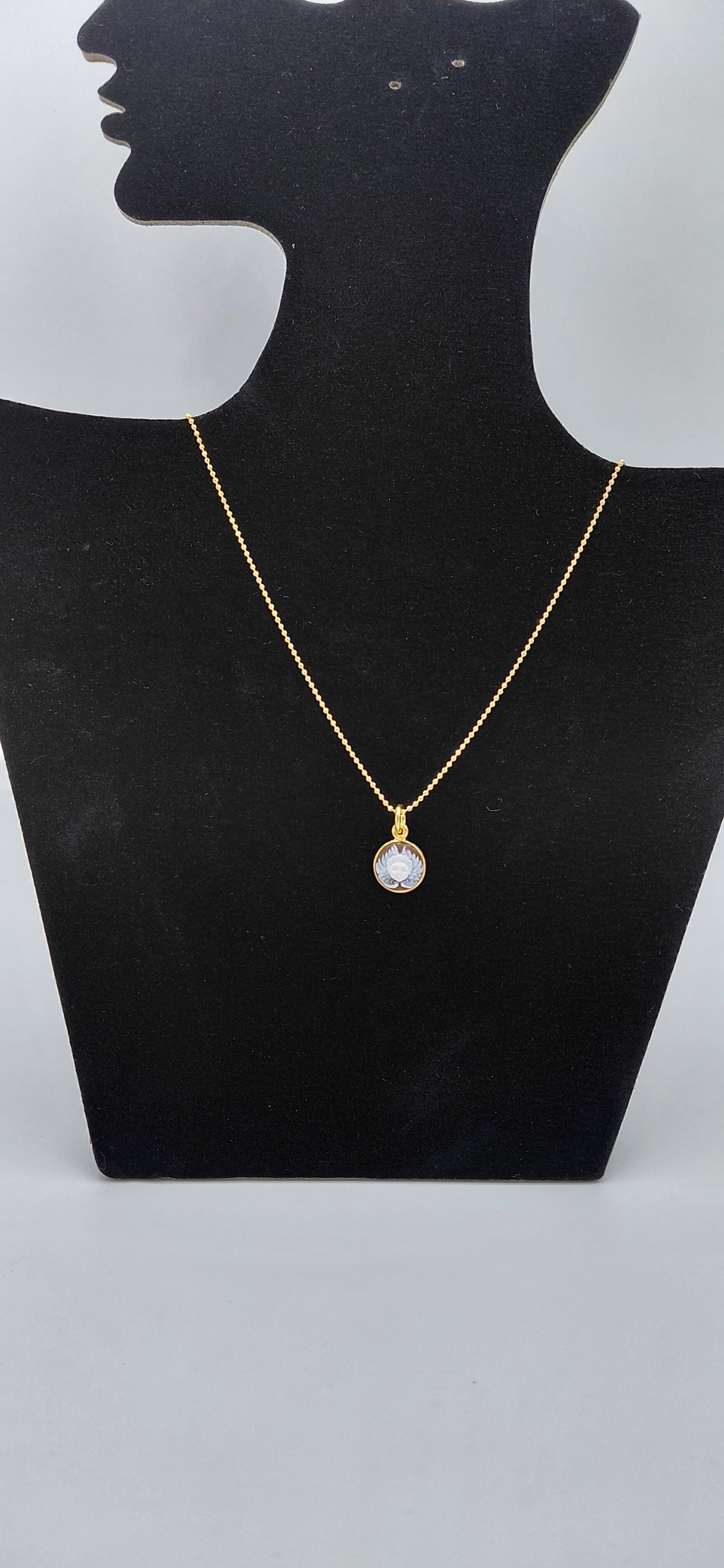 CIONDOLO CAMMEO "ANGELS " IN ARGENTO 925 DORATO