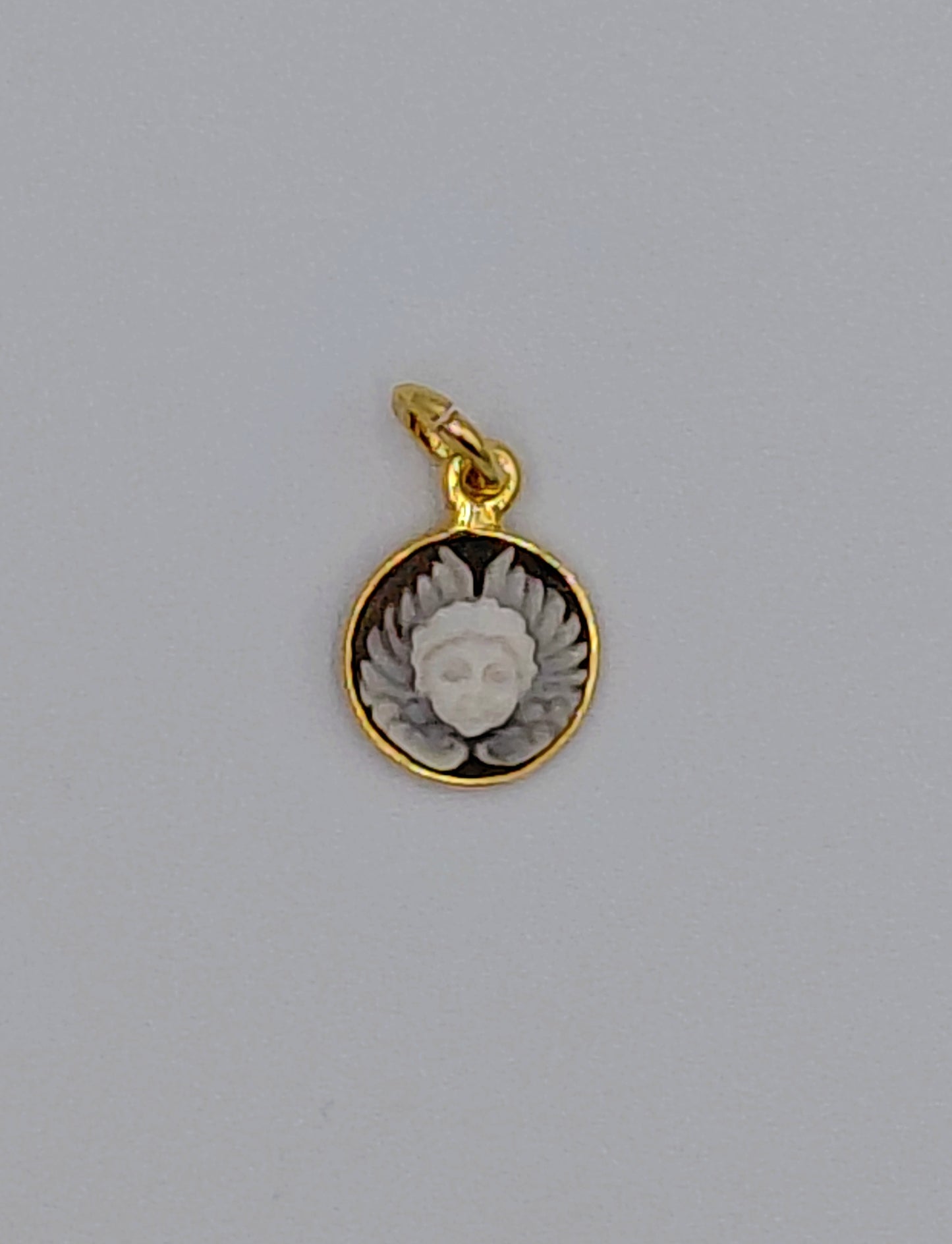 CIONDOLO CAMMEO "ANGELS " IN ARGENTO 925 DORATO