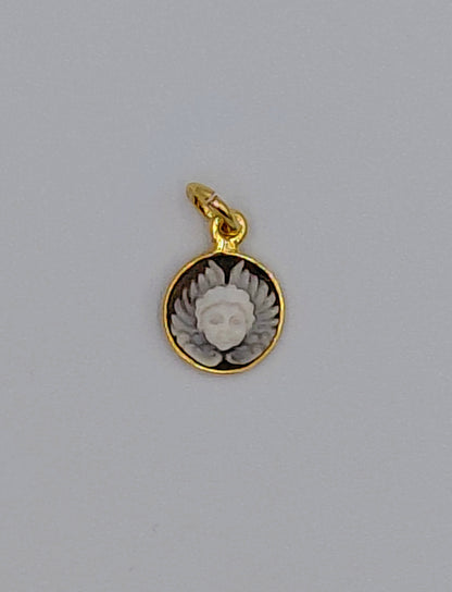 CIONDOLO CAMMEO "ANGELS " IN ARGENTO 925 DORATO