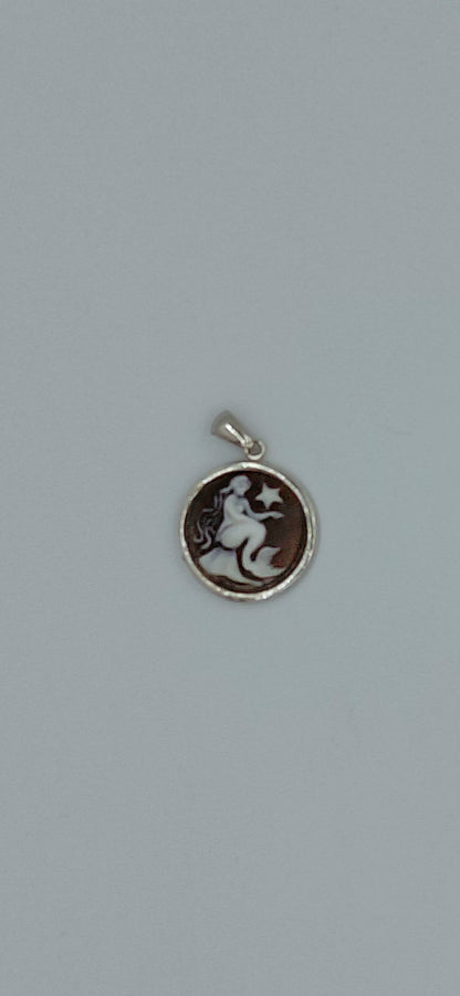 Ciondolo arcgento 925 cammeo sardonica" sirena "