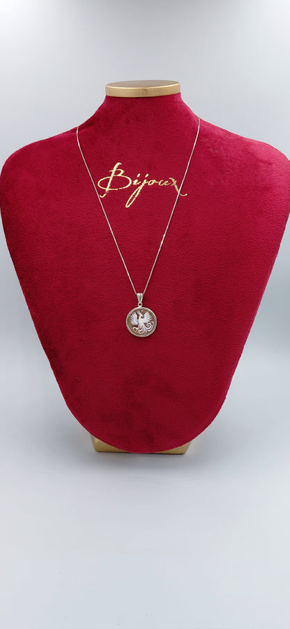 CAMMEO CONCHIGLIA SARDONICA "FENICE " IN ARGENTO 925
