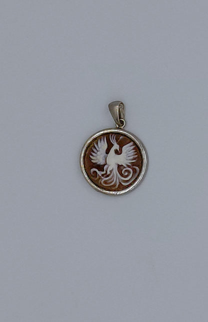 CAMMEO CONCHIGLIA SARDONICA "FENICE " IN ARGENTO 925