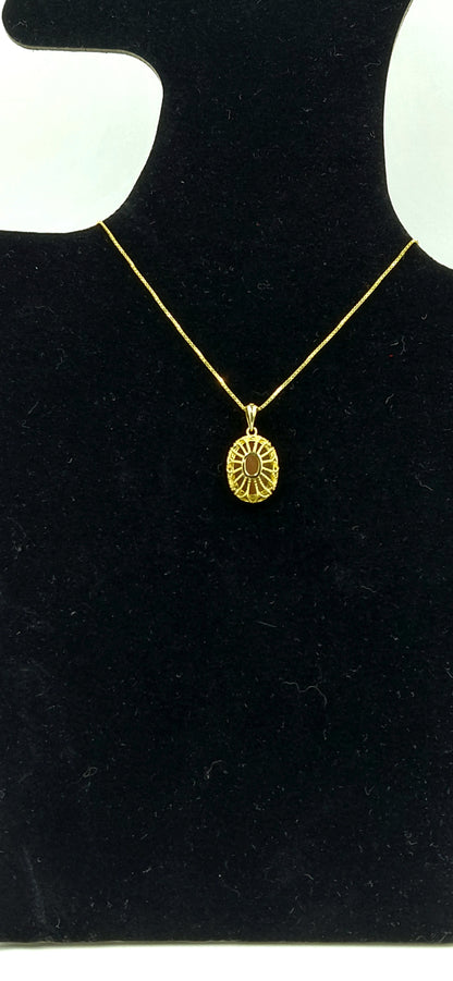 Ciondolo "Angioletto " cammeo 12 mm sardonico Argento 925 dorato