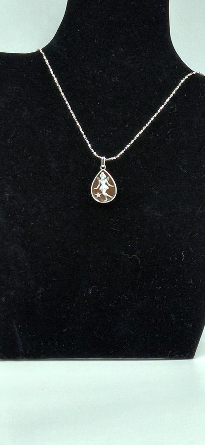 CAMMEO CONCHIGLIA SARDONICA "FATINA " IN ARGENTO 925