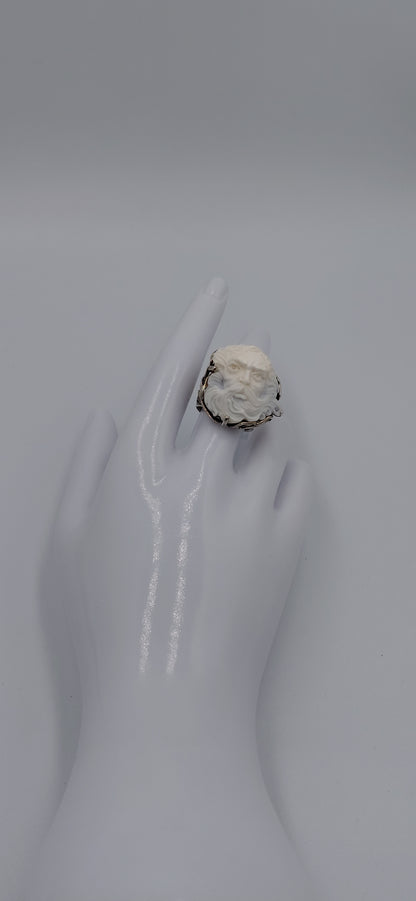 ANELLO CON CAMMEO" POSEIDON " IN ARGENTO 925