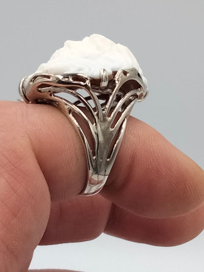 ANELLO CON CAMMEO" POSEIDON " IN ARGENTO 925