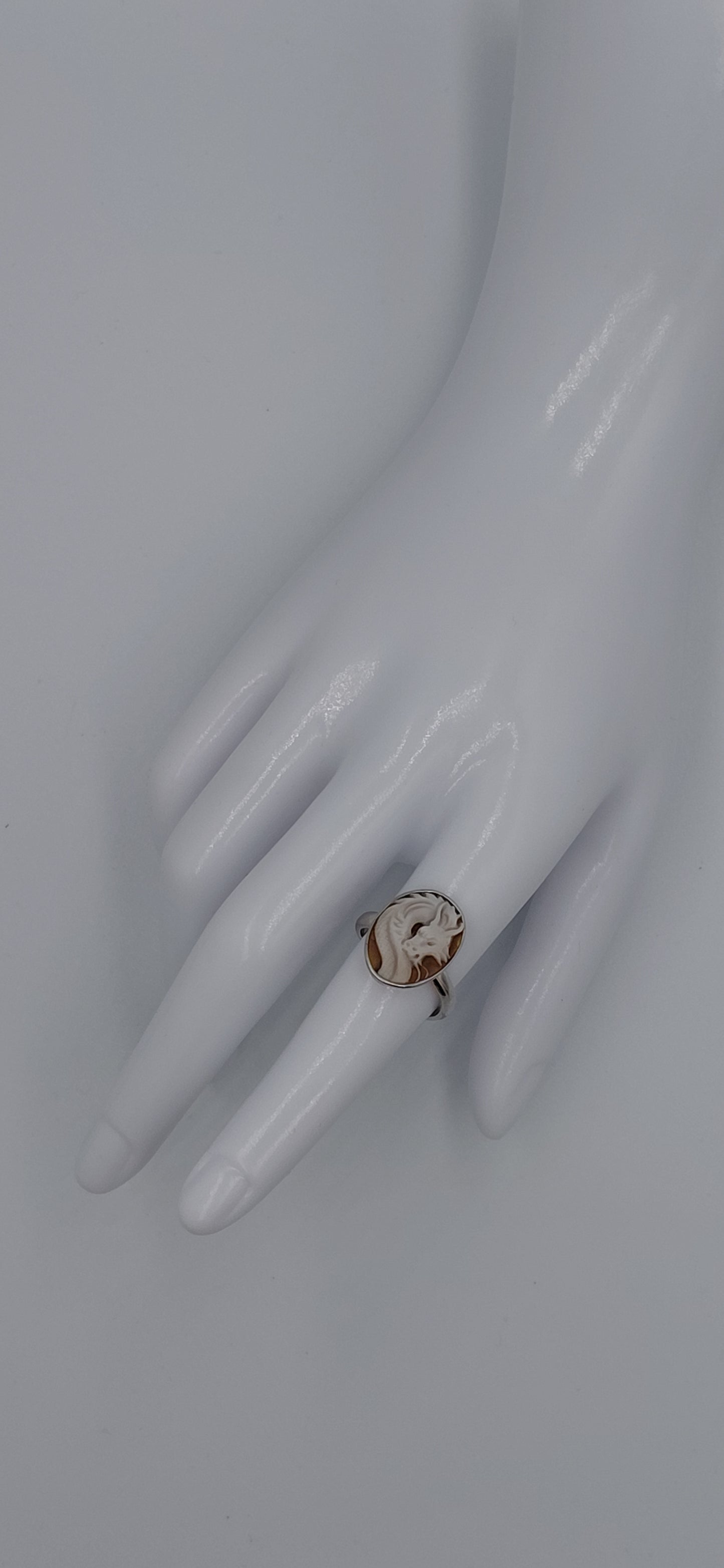 ANELLO CON CAMMEO" DRAGO " IN ARGENTO 925