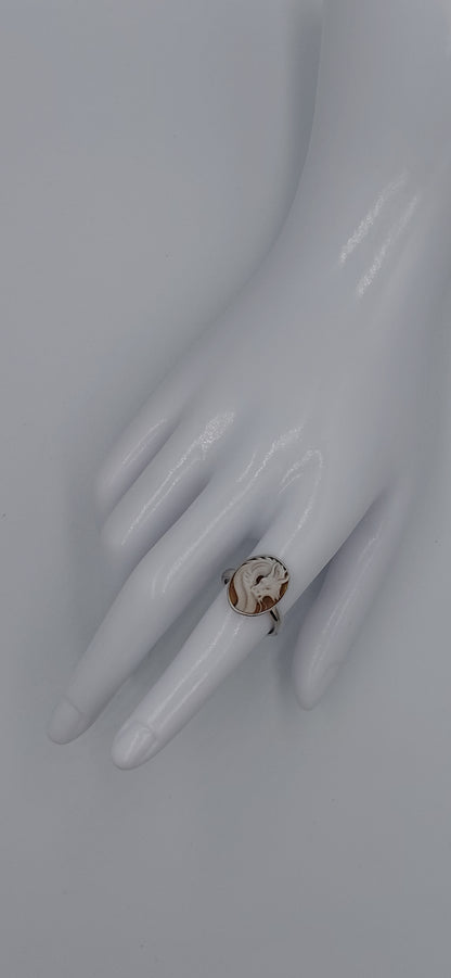 ANELLO CON CAMMEO" DRAGO " IN ARGENTO 925