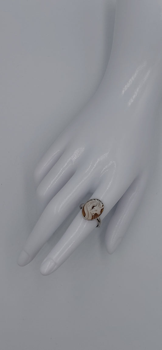 ANELLO CON CAMMEO" DRAGO " IN ARGENTO 925
