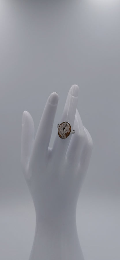 ANELLO CON CAMMEO" DRAGO " IN ARGENTO 925