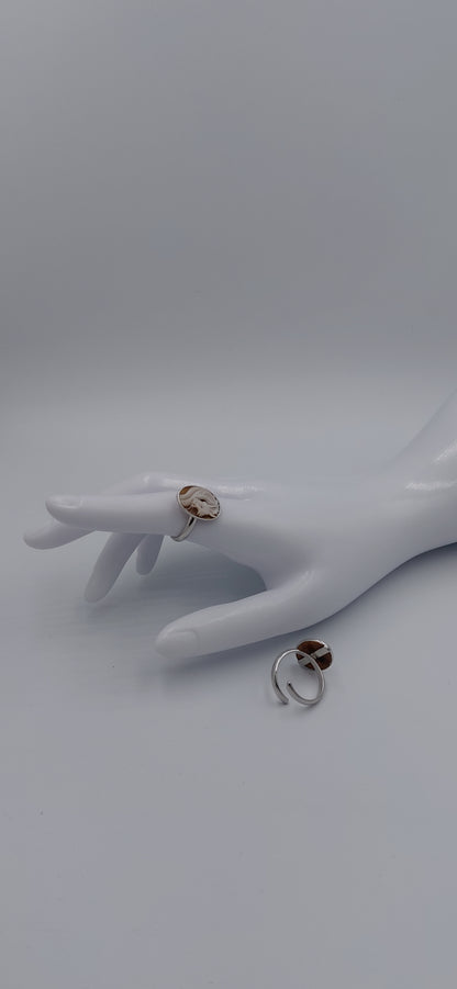 ANELLO CON CAMMEO" DRAGO " IN ARGENTO 925