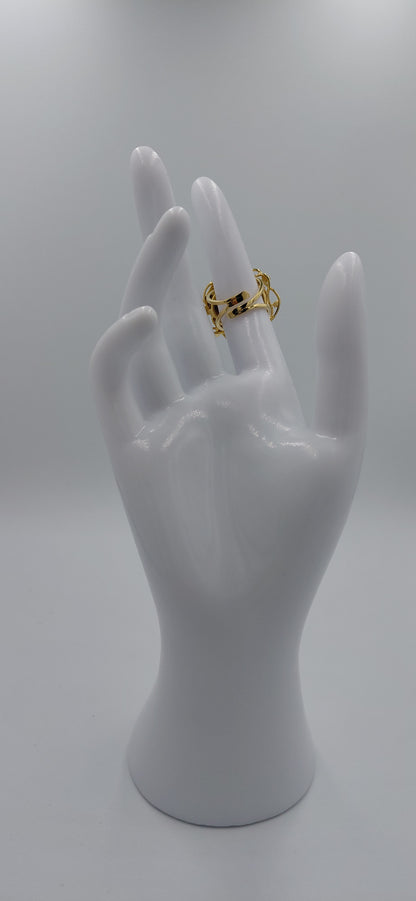 ANELLO CON CAMMEO  "MERCURIO "IN ARGENTO DORATO con zirconi