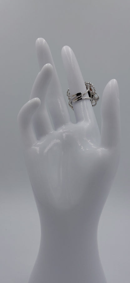 ANELLO  CON CAMMEO"IL RIPOSO DI ERCOLE" IN ARGENTO925 con zirconi
