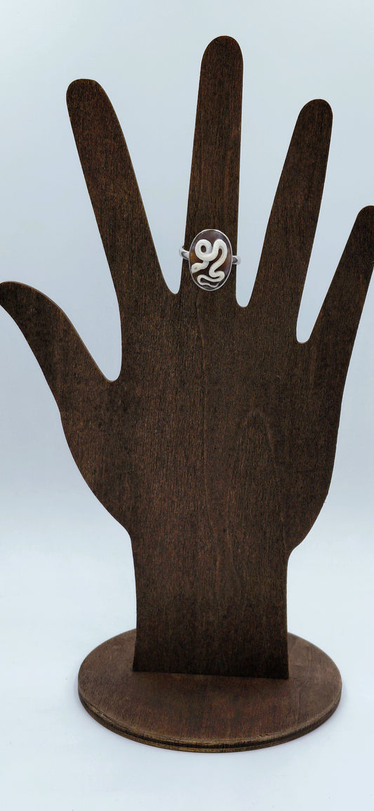 ANELLO CAMMEO "SERPENTE " IN ARGENTO 925