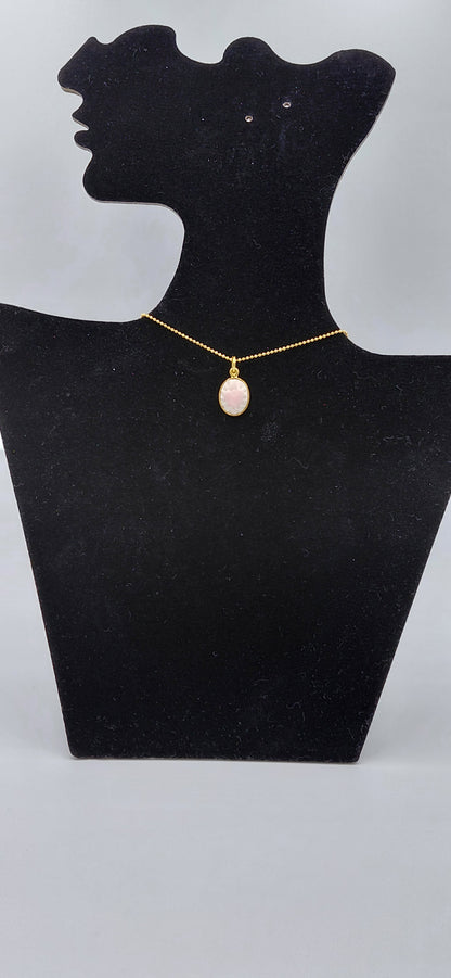 CIONDOLO CAMMEO "CUORE SACRO ROSA " 13MM IN ARGENTO DORATO