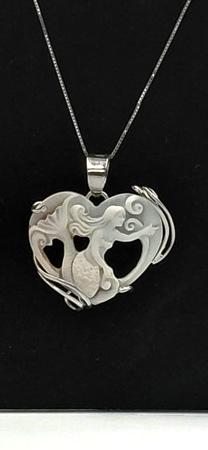 CIONDOLO "SIRENETTA " CAMMEO IN ARGENTO 925