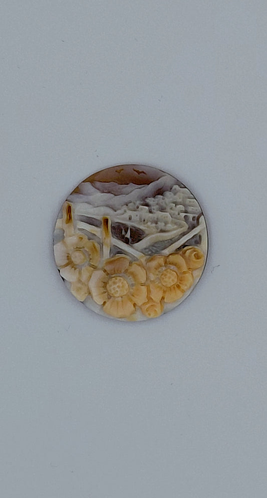 CAMMEO "PICCOLO PAESAGGIO "CONCHIGLIA SARDONICA