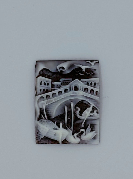 CAMMEO " VENEZIA PONTE DI RIALTO 1 "CONCHIGLIA SARDONICA