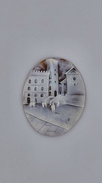 CAMMEO "CHIESA DI SANT'AGOSTINO SAN GIMIGNANO " CONCHIGLIA SARDONICA