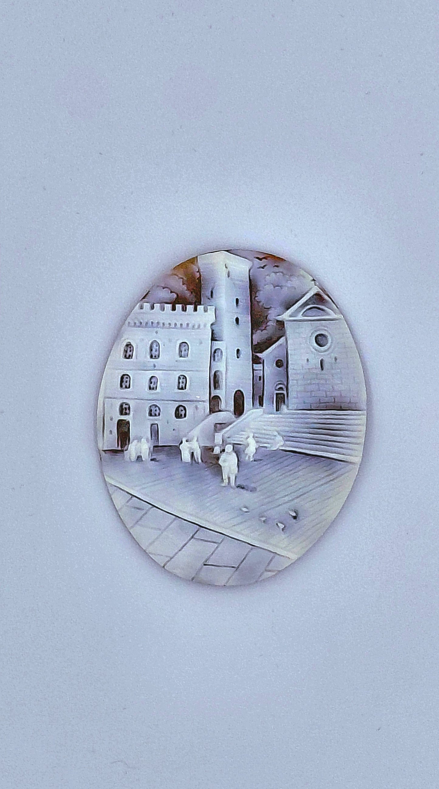 CAMMEO "CHIESA DI SANT'AGOSTINO SAN GIMIGNANO " CONCHIGLIA SARDONICA