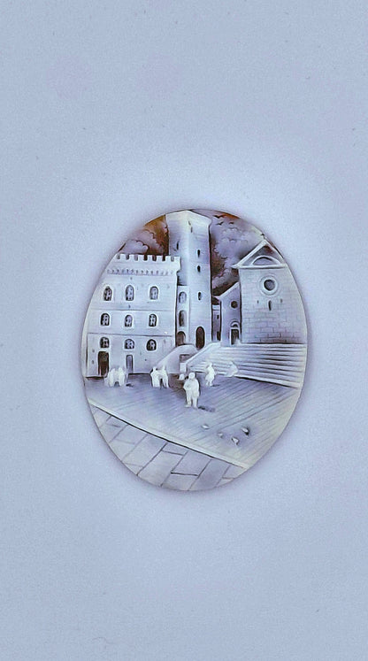 CAMMEO "CHIESA DI SANT'AGOSTINO SAN GIMIGNANO " CONCHIGLIA SARDONICA