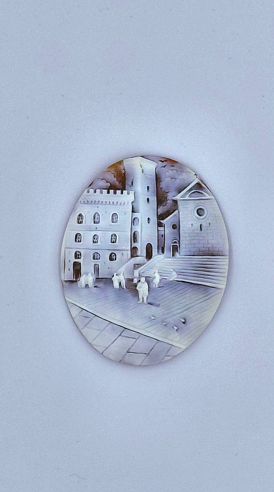 CAMMEO "CHIESA DI SANT'AGOSTINO SAN GIMIGNANO " CONCHIGLIA SARDONICA