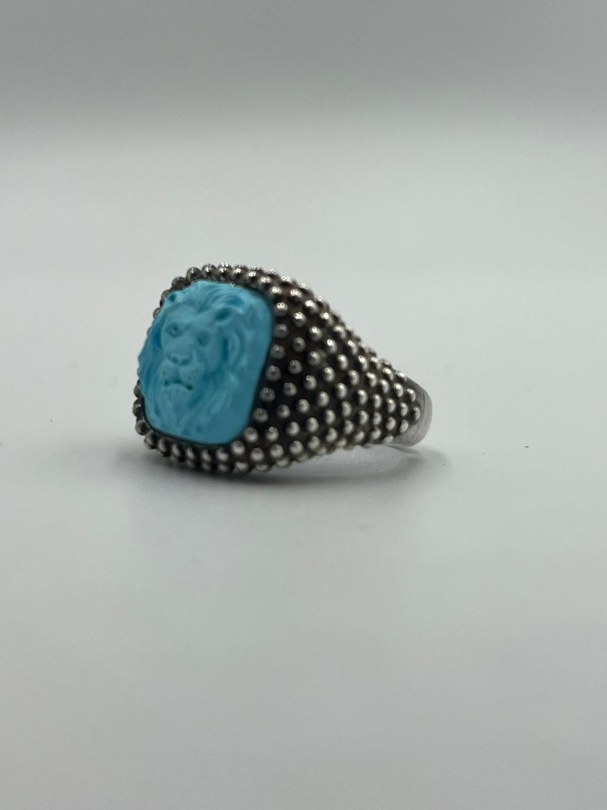 ANELLO IN ARGENTO CON PASTA TURCHESE